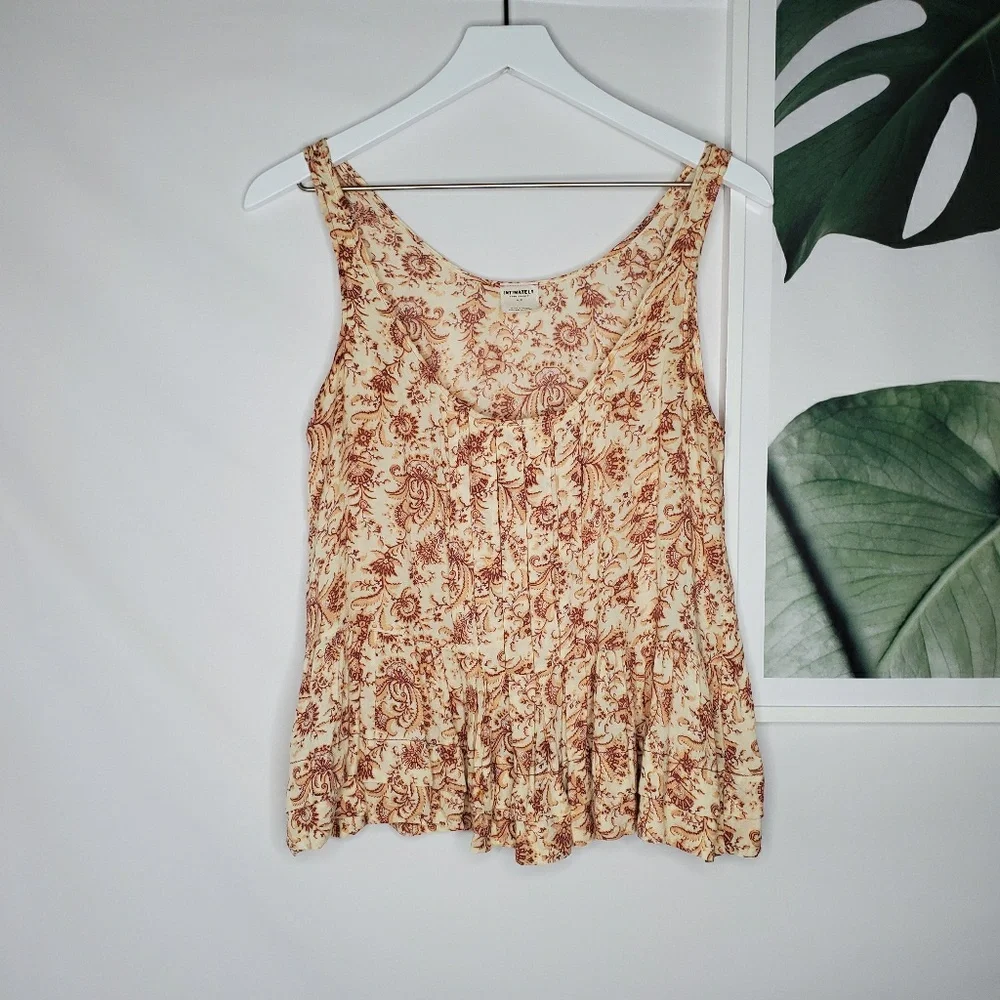 Free People Intimately Boho Paisley Pintuck Tank Top